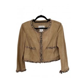 SOLD Chanel Suede and Tweed Runway Jacket